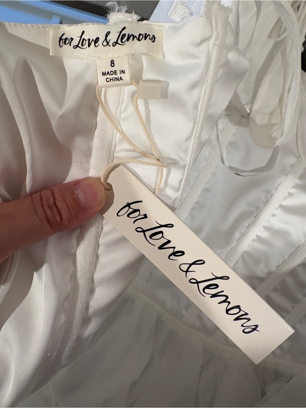 $589 NWT For Love And Lemons “Antoinette” Taffeta Midi Dress in White Sz 8 - Picture 4 of 12